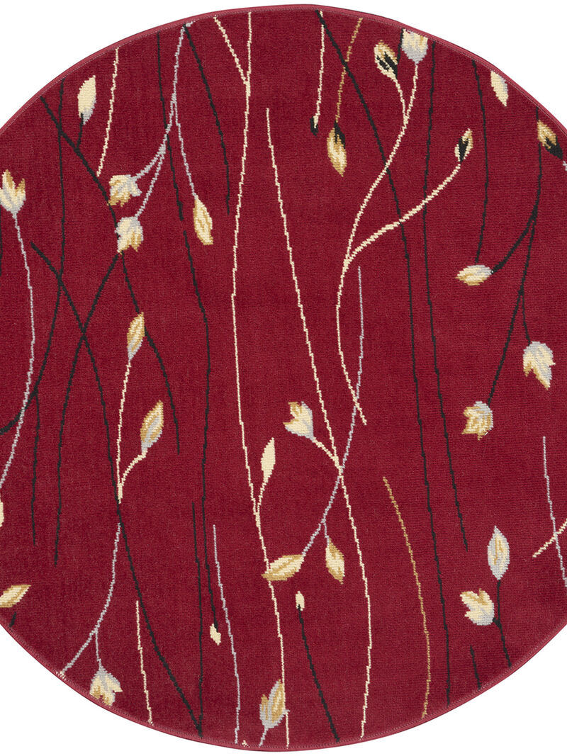 Grafix GRF15 Red 4' x Round Rug