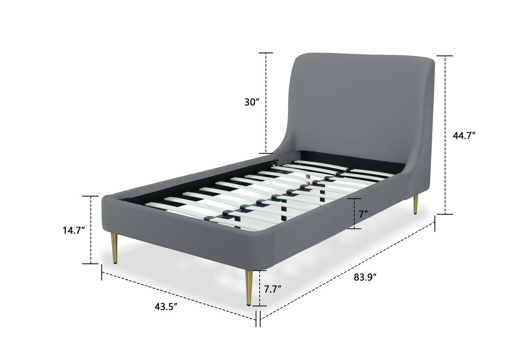 Heather Twin Bed in Gray