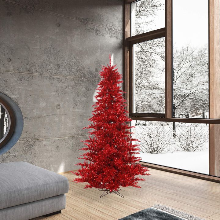 Vickerman Tinsel Red Fir Tree -