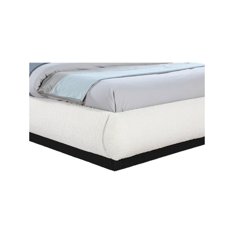 Meridian Furniture Rigby Cream Boucle Fabric King Bed