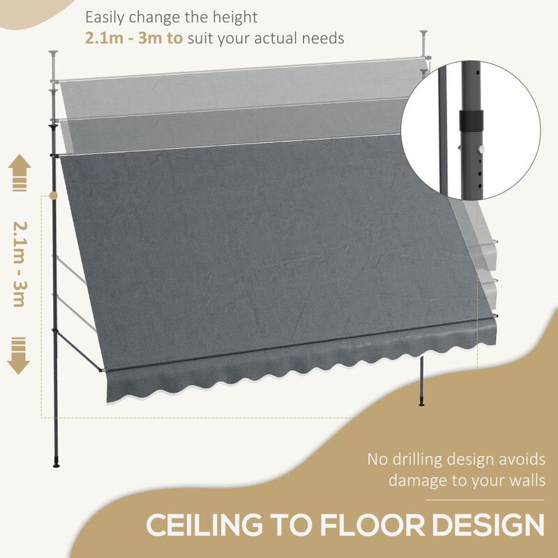 Hivvago Easy-Install Manual Awning for Windows and Doors image number 3