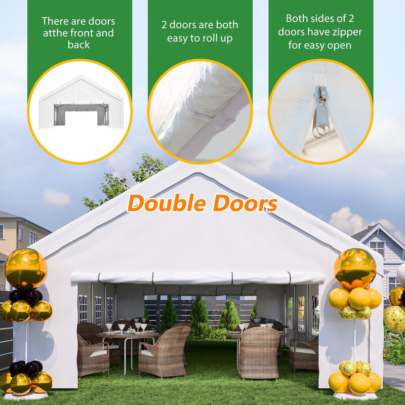 20x32 FT Party Tent with 3 Storage Bags & Removable Sidewalls, Outdoor Canopy Gazebo image number 4