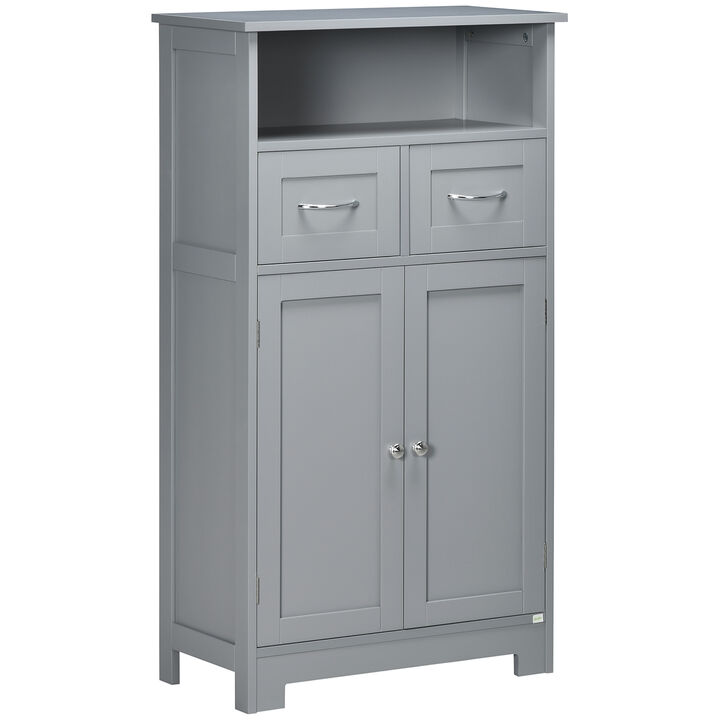 Bathroom Storage Organizer Floor Cabinet with Adjustable Shelf, Grey
