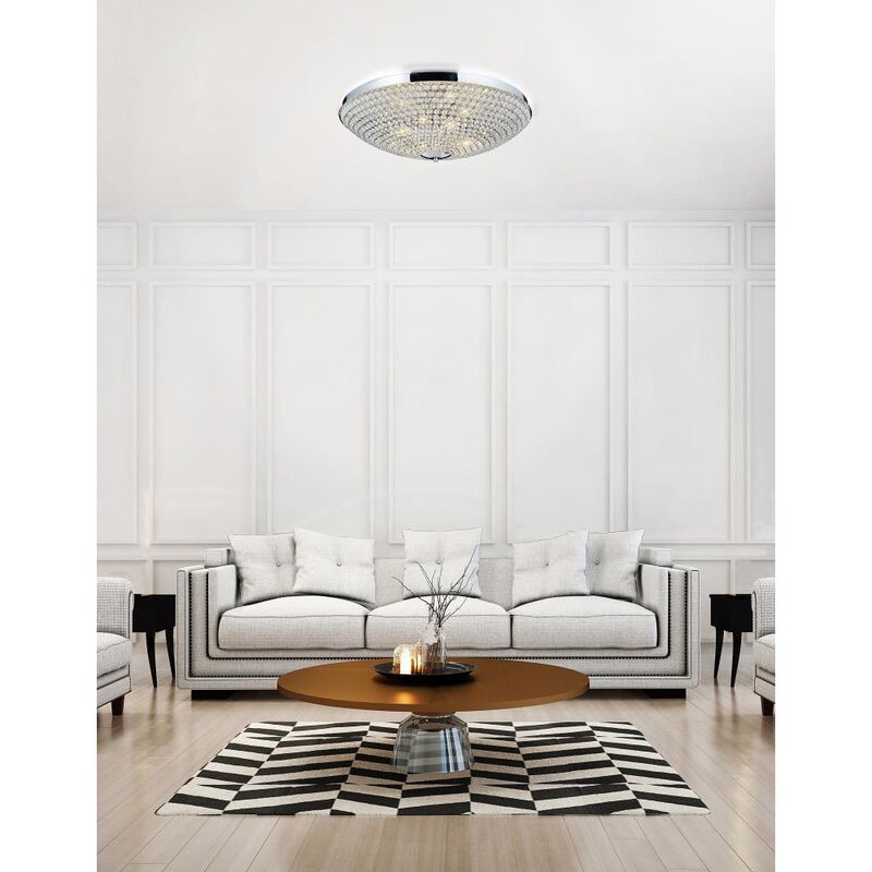 Globe 6 Light Bowl Flush Mount With Chrome Finish