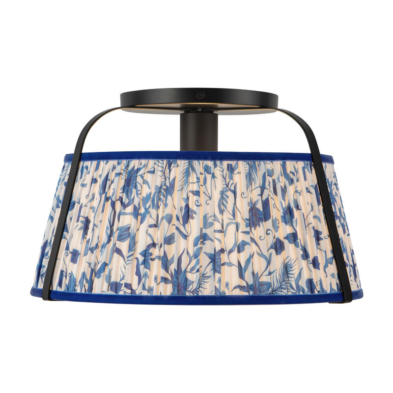 Scout 13 in Semi Flush Mount with Patterned Pleated Shade image number 0