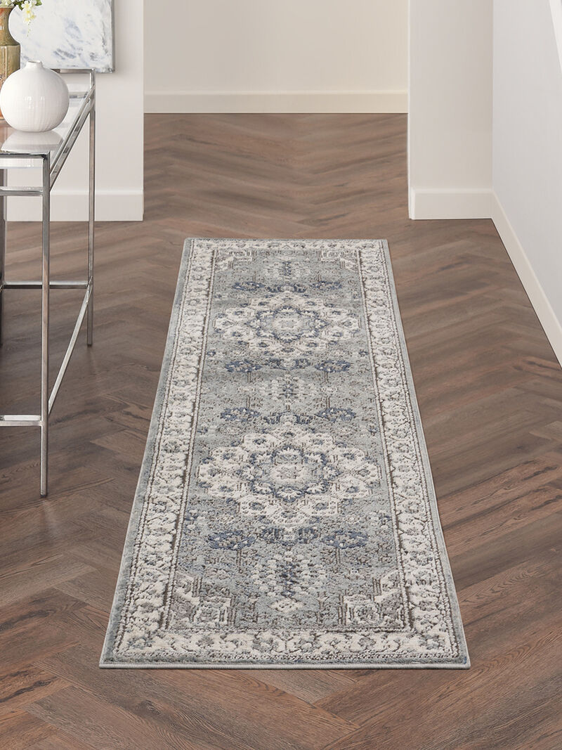Quarry QUA07 Gray/Ivory 2'2" x 7'6" Rug image number 6