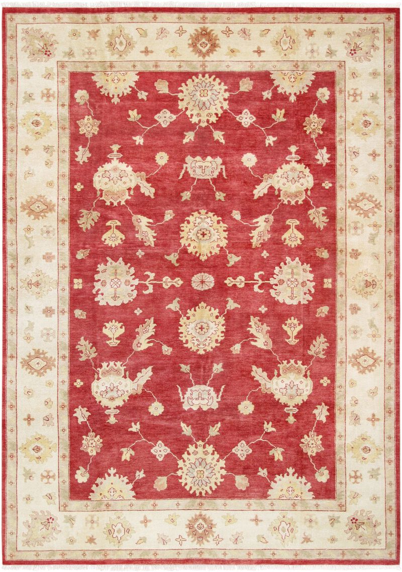 Pasargad Home Oushak Hand-Knotted Lamb's Wool Area Rug- 9' 10" X 13' 11" image number 0