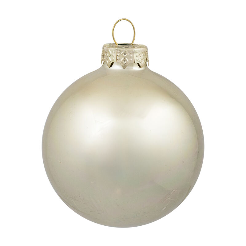 2-Finish Glass Christmas Ball Ornaments - 1", 1.25" and 2.5" - (60mm) - Gold - 40ct image number 6