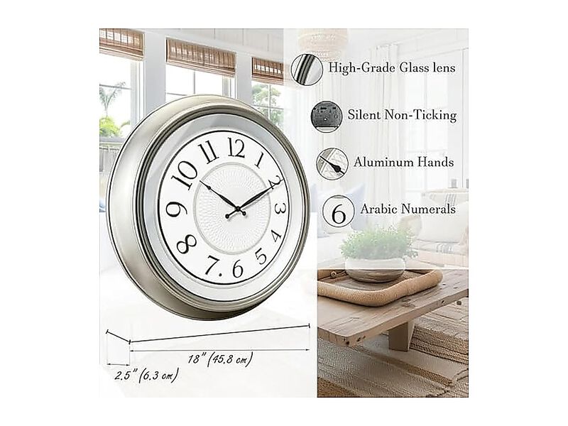 Galaxy 18 Large Luminous Atomic Clock Night Light Lighted Wall Clocks Bedroom image number 3