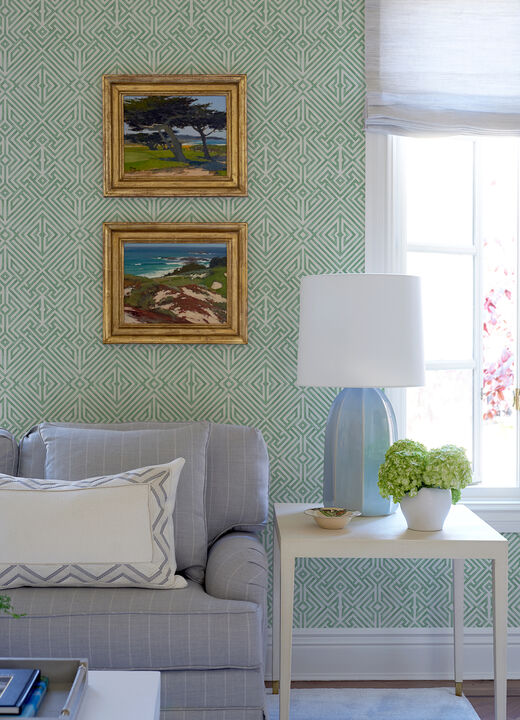 Lyon Green Geometric Key Wallpaper (Set of 2)