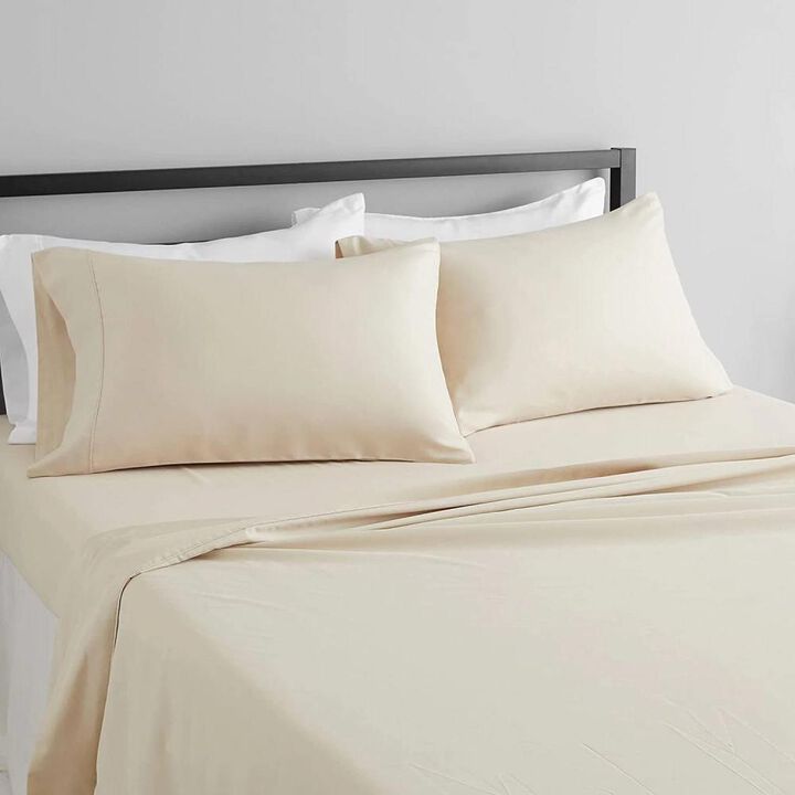 Hivvago King Ivory 100-Percent Egyptian Cotton 1000 Thread Count 4-Piece Sheet Set