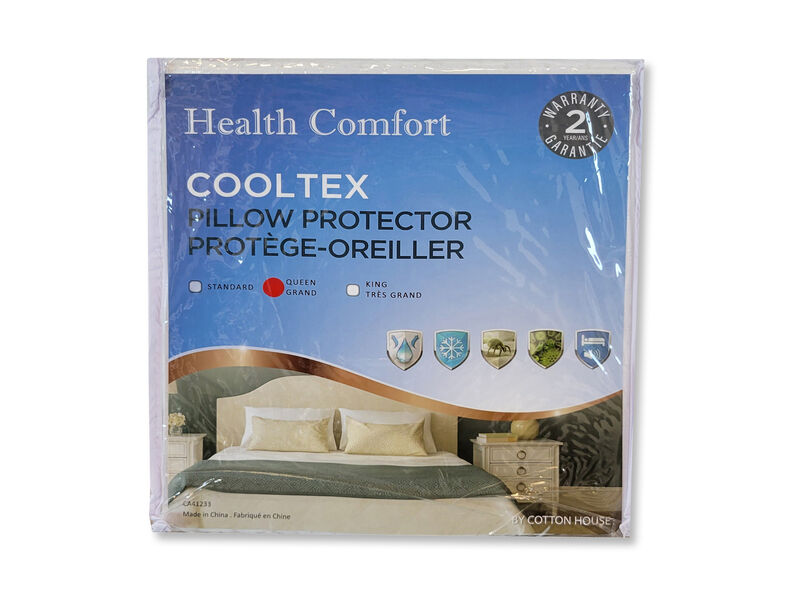 Cotton House - CoolTex Pillow Protector, Waterproof, Queen Size, White image number 3