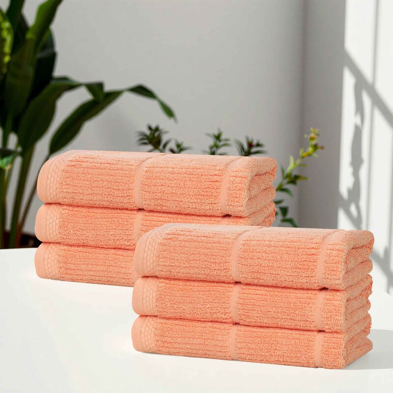 Soft Hand Towels Set of 6 in Smart Twist Viscose Cotton Blend image number 1