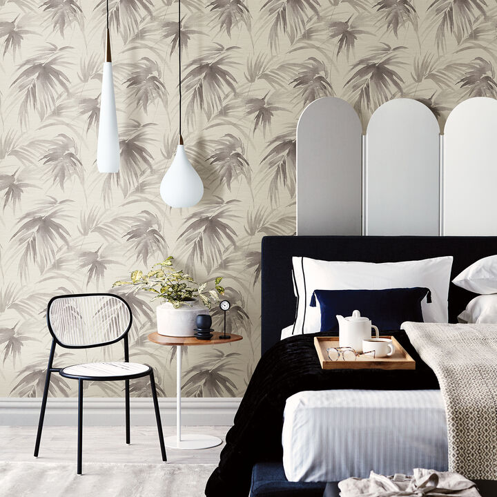 Darlana Pewter Grasscloth Wallpaper