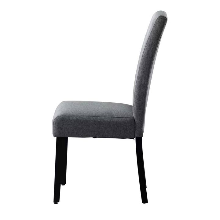 Set of 2 Modern Fabric Upholstered Dining Chair with Wood Legs