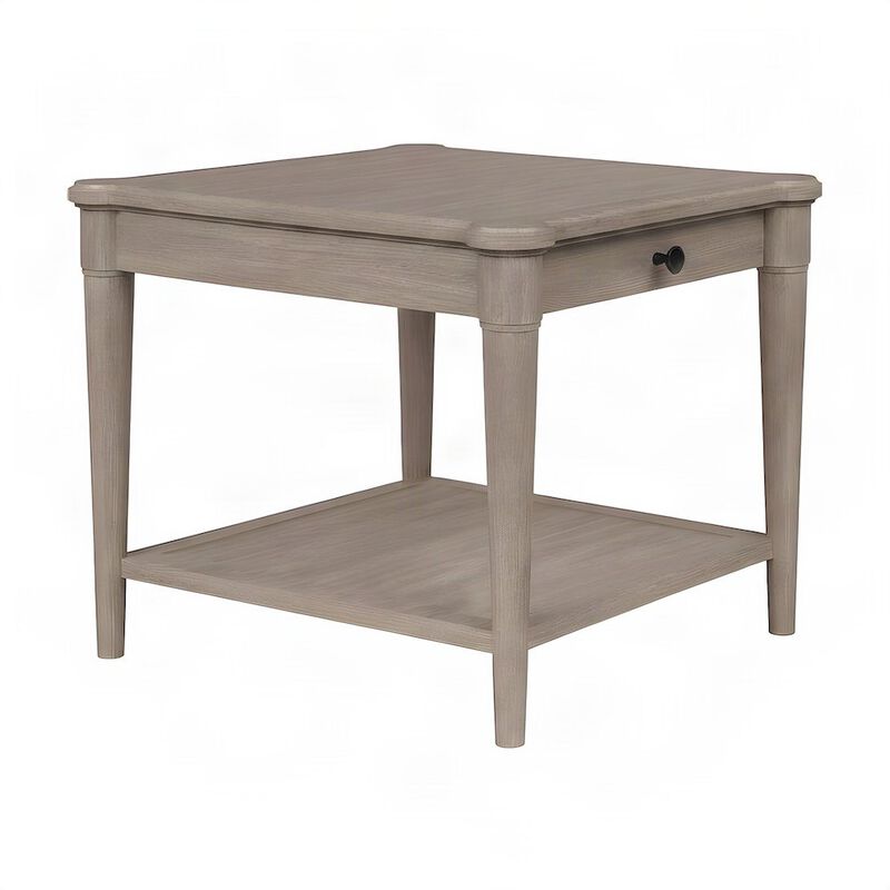 Rubberwood and Mindi Veneer End Table, Transitional Side Stand, Sand image number 2