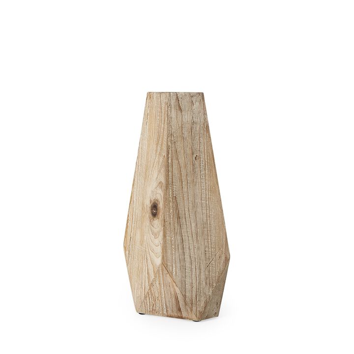 Modern Stain Geometric Wooden Vase for Dining Table or Coffee Table