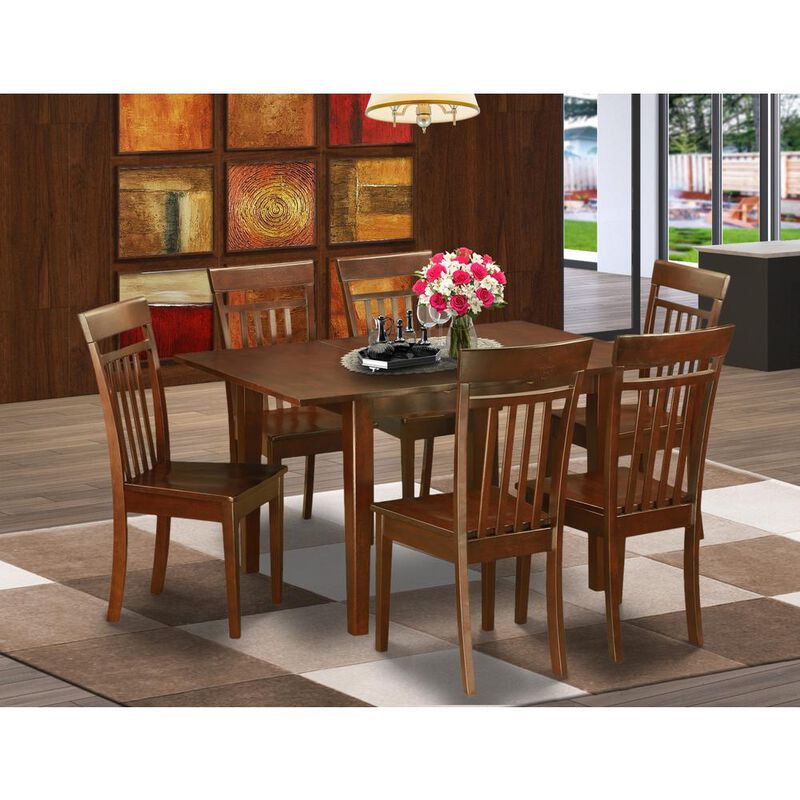 7 Pc dinette set for small spaces - dinette Table with 6 Dining Chairs