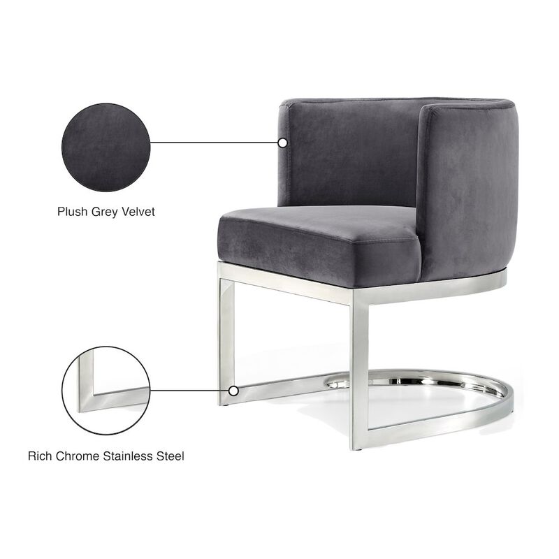 Meridian Furniture Gianna Grey Velvet Dining Chair