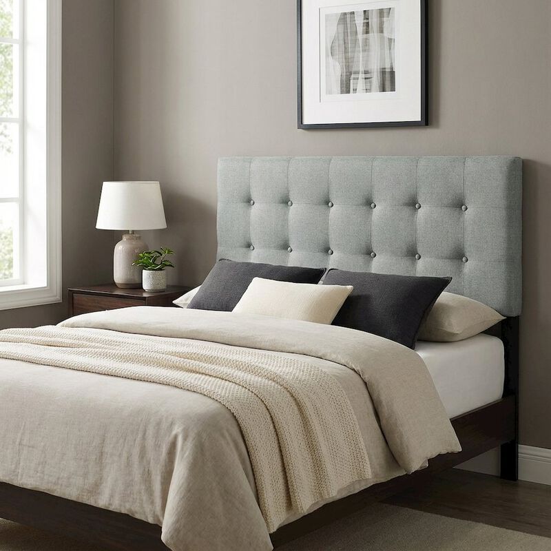 Upholstered Fabric King Headboard with Elegant Design and Sturdy Frame image number 3