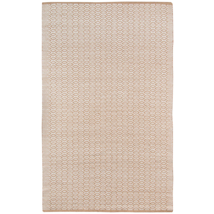 HomeRoots Jute Geometric Flatweave Handmade Area Rug