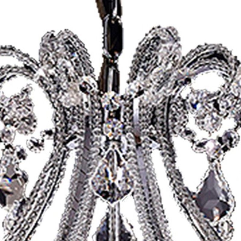 Hivvago Candle Style Empire Eight Light Transparent Glass Led Ceiling Light