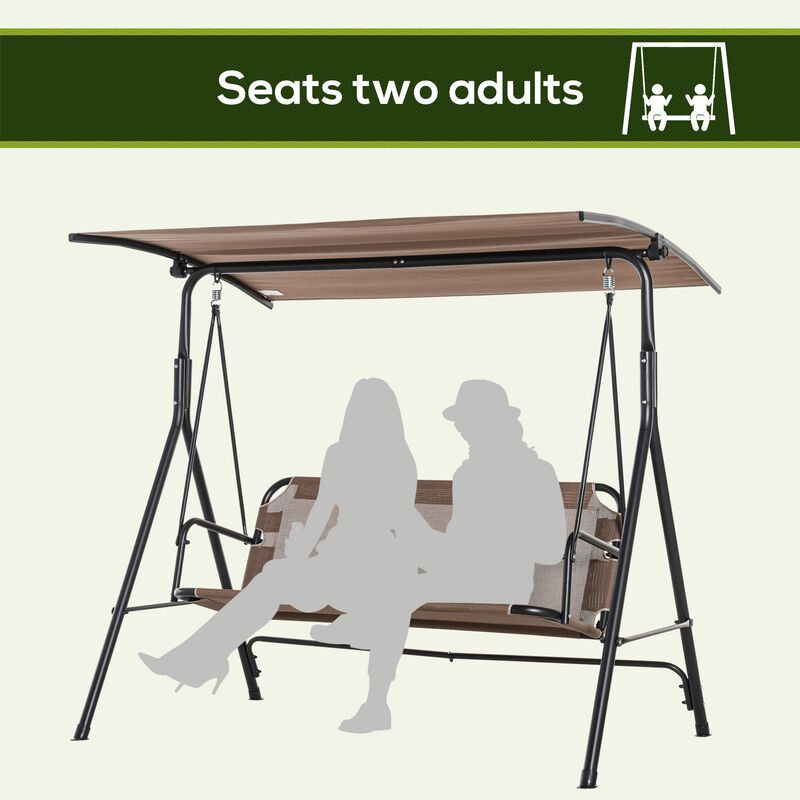 Hivvago 2-Seat Patio Swing with Adjustable Canopy image number 3