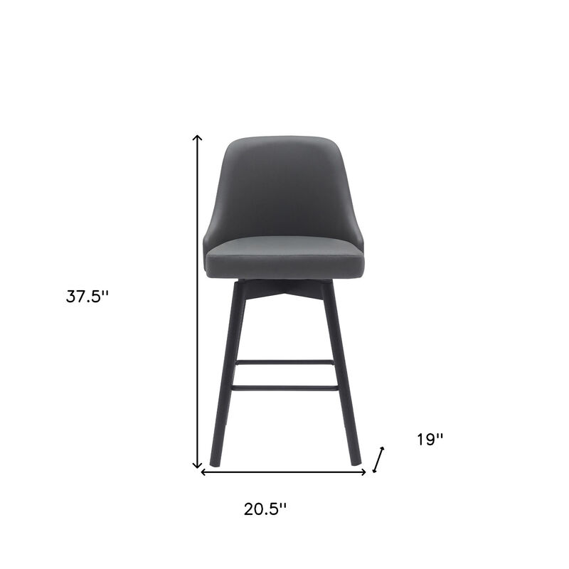 HomeRoots Solid Wood Frame Faux Leather Armless Counter Stool image number 6
