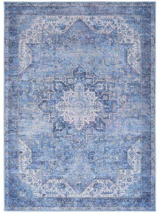 Nourison Washables NWB15 Blue 6' x 9' Rug