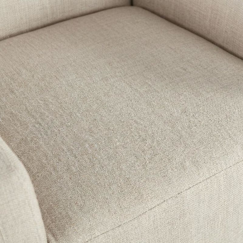 Starlight Canyon Home Linen Upholstered Wheeled Armchair, Modern Accent Chair for Living Room ,Beige image number 5