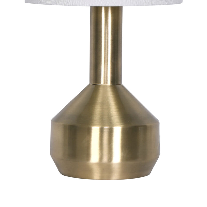24 Inch Set of 2 Modern Table Lamps with Polyester Shade, Bronze Metal Base-Benzara