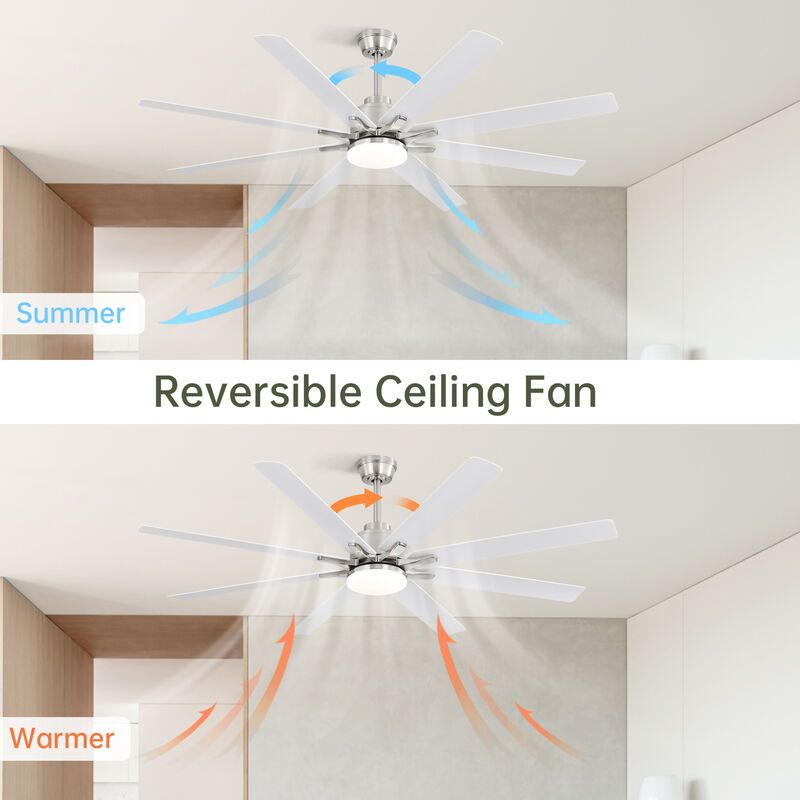 ELEMENT ACE 66 Inch Modern Ceiling Fan With Dimmable LED Light and Remote Control For Home Office Living Room image number 4