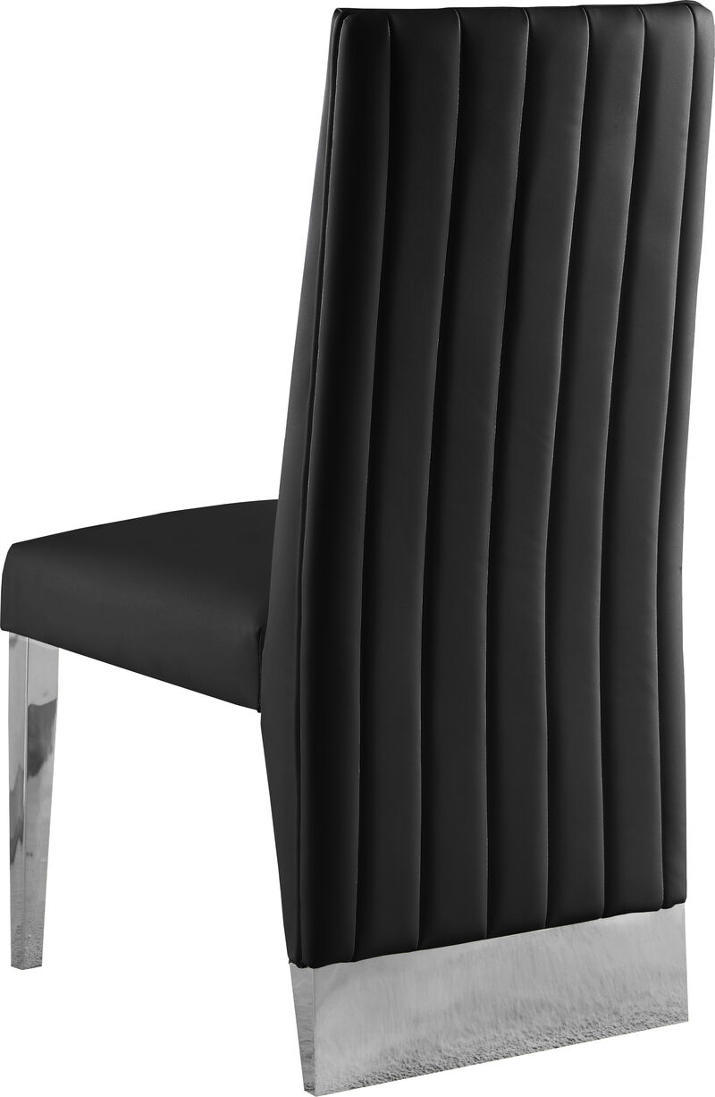 Meridian Furniture Porsha Black Vegan Leather Dining Chair, Set of 2