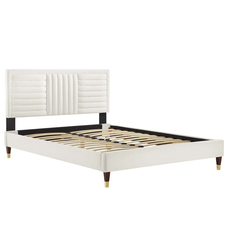 Modway - Sofia Channel Tufted Performance Velvet King Platform Bed image number 4