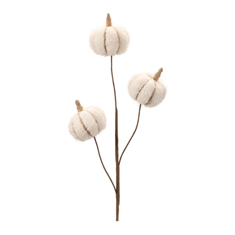 Set of 2 Plush Fall Pumpkin Sprays for Seasonal Vase, Wreath, or Centerpiece Decor