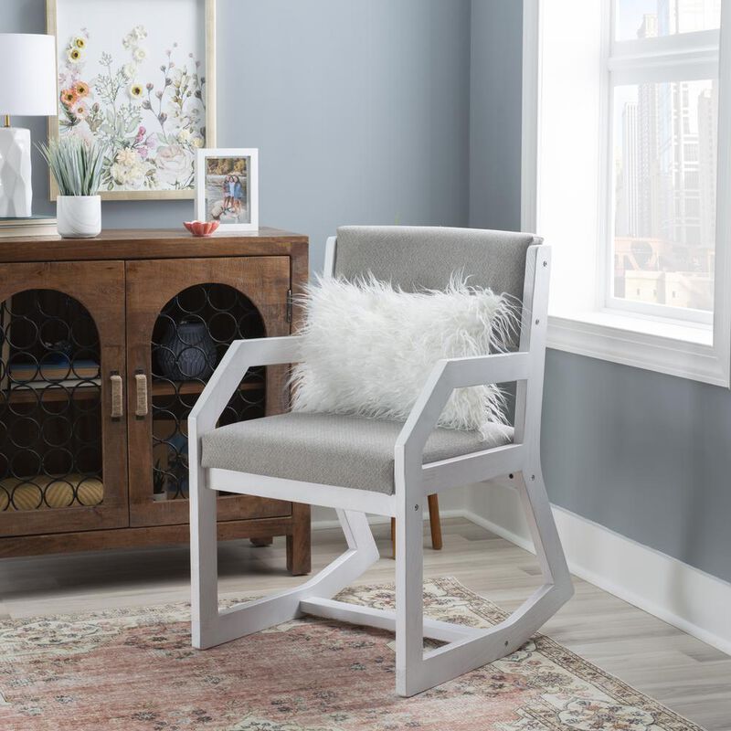 Linon Robin 2 Position Sled Base Chair White