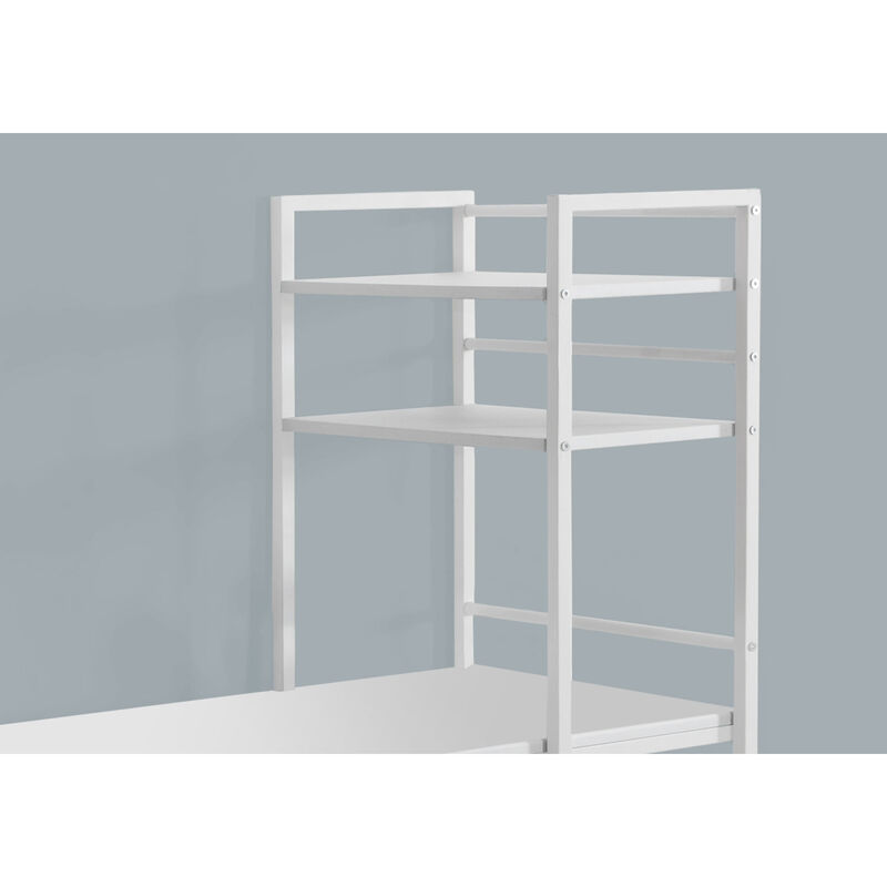 Monarch Specialties I 7165 Computer Desk, Home Office, Laptop, Storage Shelves, 48"L, Work, Metal, Laminate, White, Contemporary, Modern