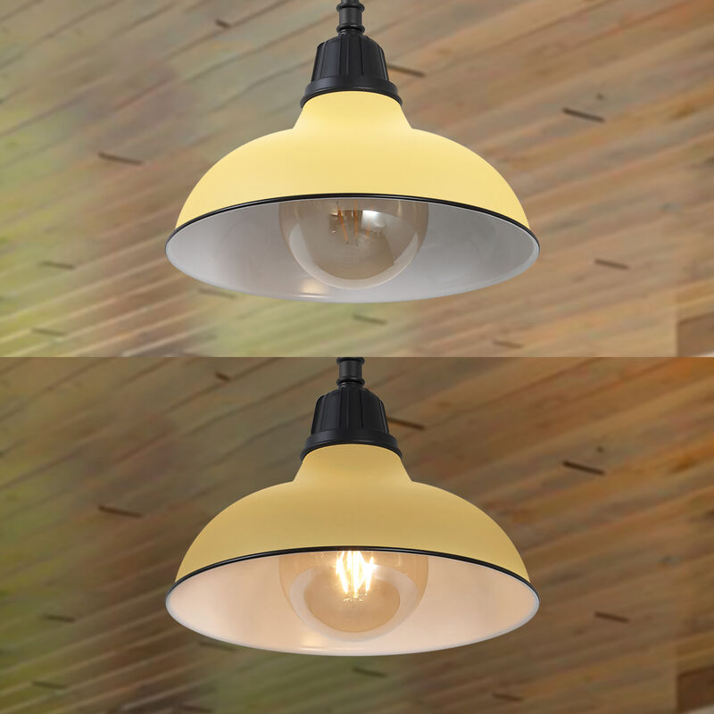 Jasper 12.25" 1-Light Farmhouse Industrial Indoor/Outdoor Iron LED Pendant