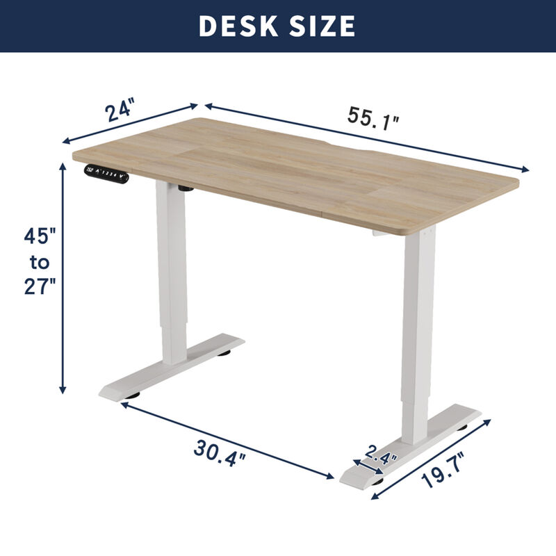 GOODSILO Electric Standing Desk with Height Adjustable Feature for Home and Office Modern Computer Table Gaming Desk image number 2