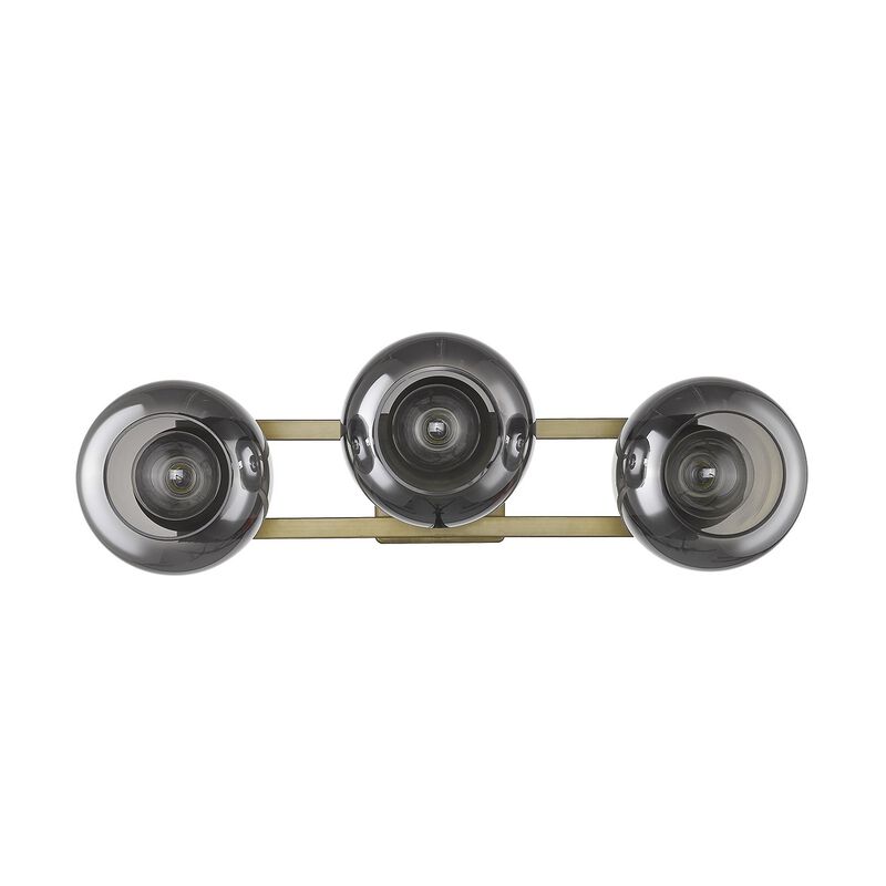 Hivvago Lunette 3-Light Aged Brass Sconce