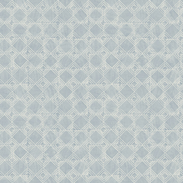Button Block Blue Geometric Wallpaper (Set of 2)