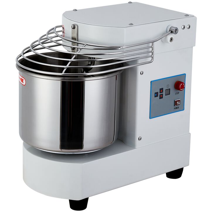 650W 10.57Qt Commercial Dough Kneader, Dual Rotation with Stainless Steel Bowl, Timer & Safety Guard