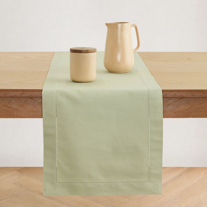 Cotton Linen Table Runner - Cotton Linen Hemstitch