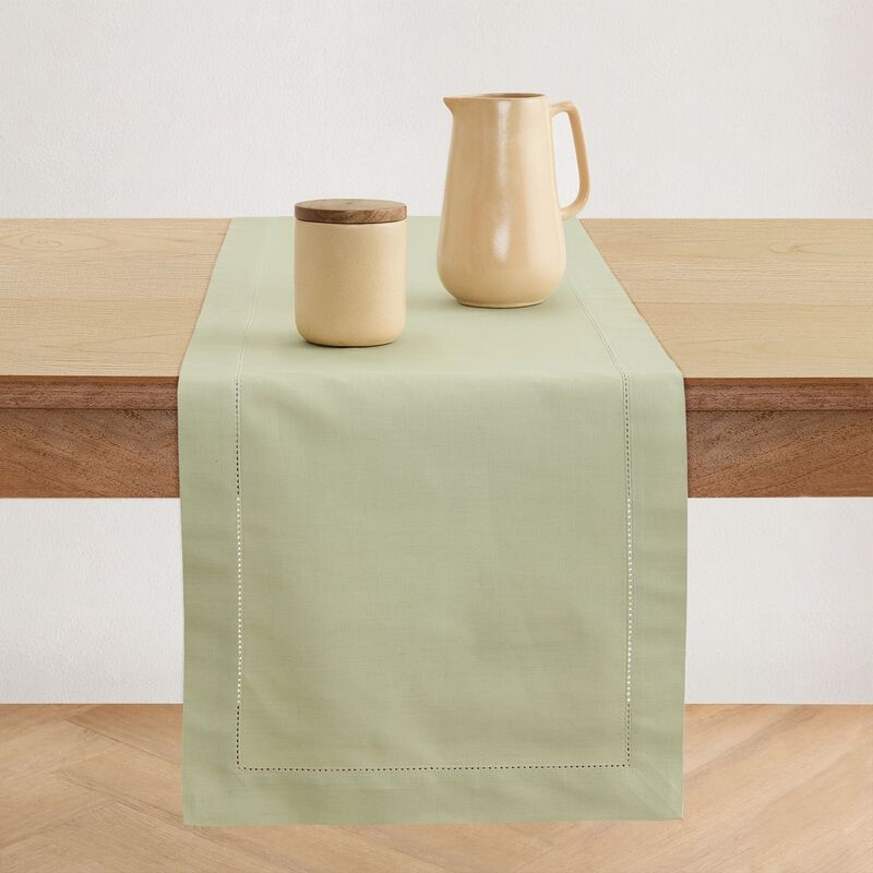 Cotton Linen Table Runner - Cotton Linen Hemstitch image number 0
