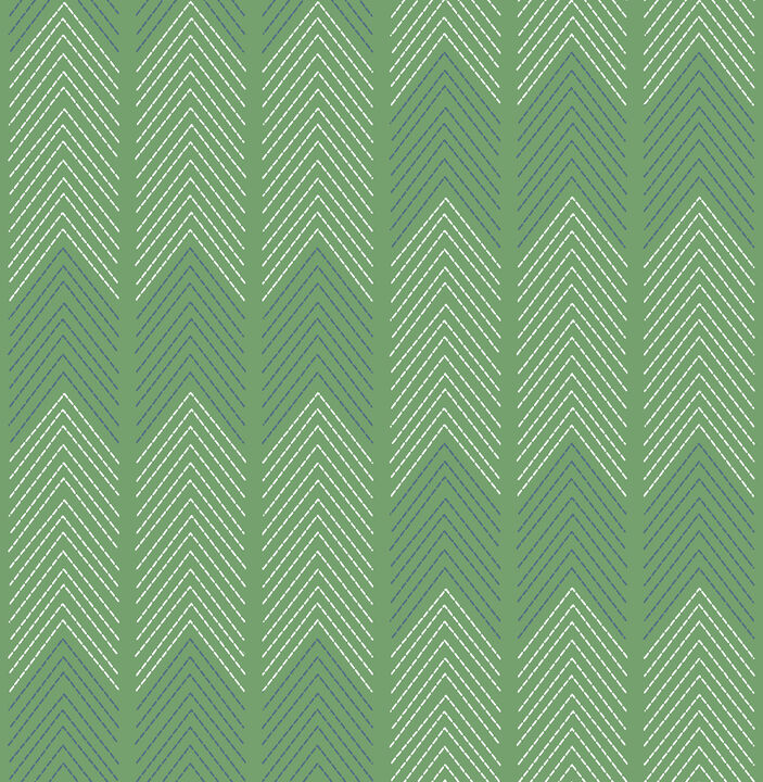 Nyle Green Chevron Stripes Wallpaper