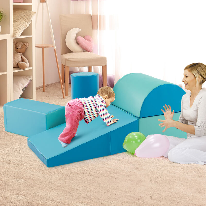 5-Piece Modular Climbing and Crawling Foam Playset for Kids