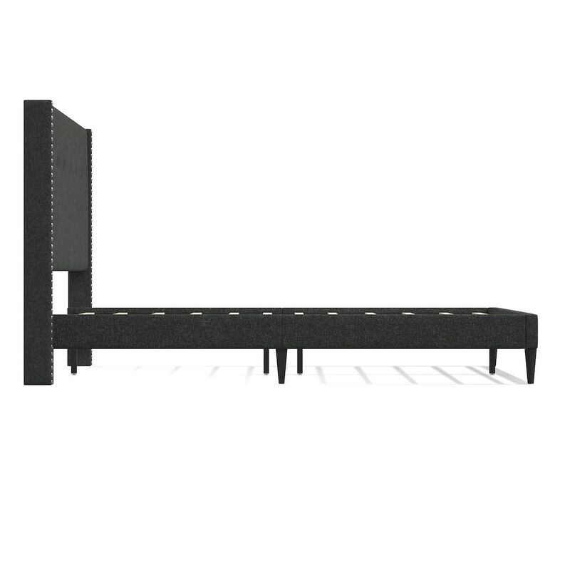 Rize Home Upholstered Complete Bed Queen Gray image number 3