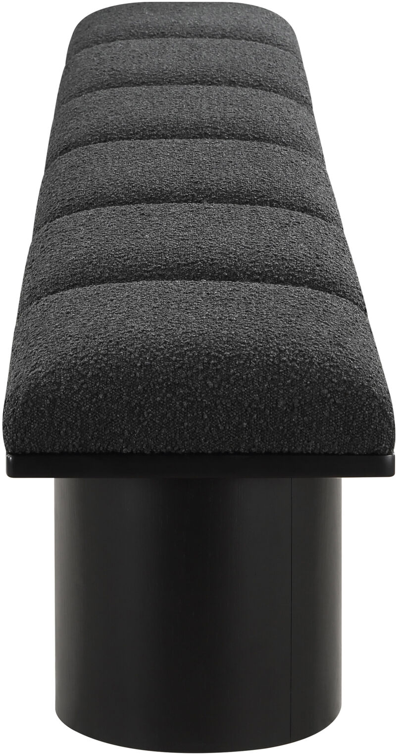 Meridian Furniture Pavilion Black Boucle Fabric Bench