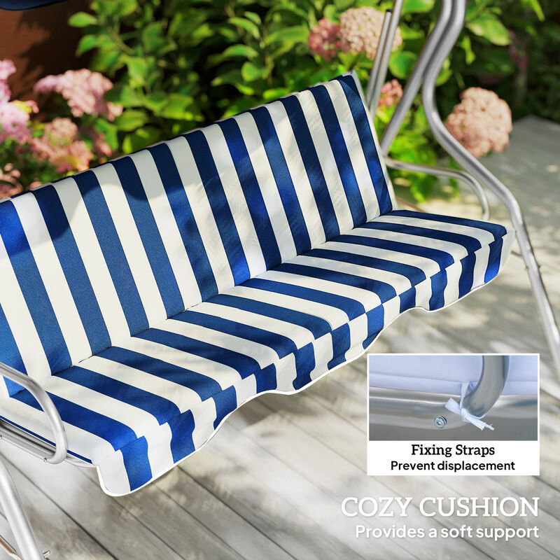 Hivvago 3-Person Porch Swing with Adjustable Canopy image number 5