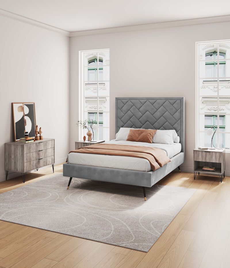 Dumbo Dresser and Nightstand Set in Gray image number 1